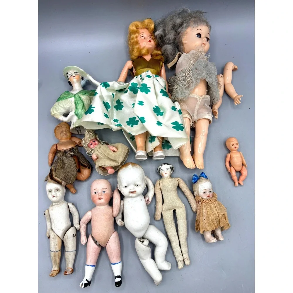Vintage Antique Doll Lot‎ Bisque Porcelain Plastic Parts Repair Japan Italy